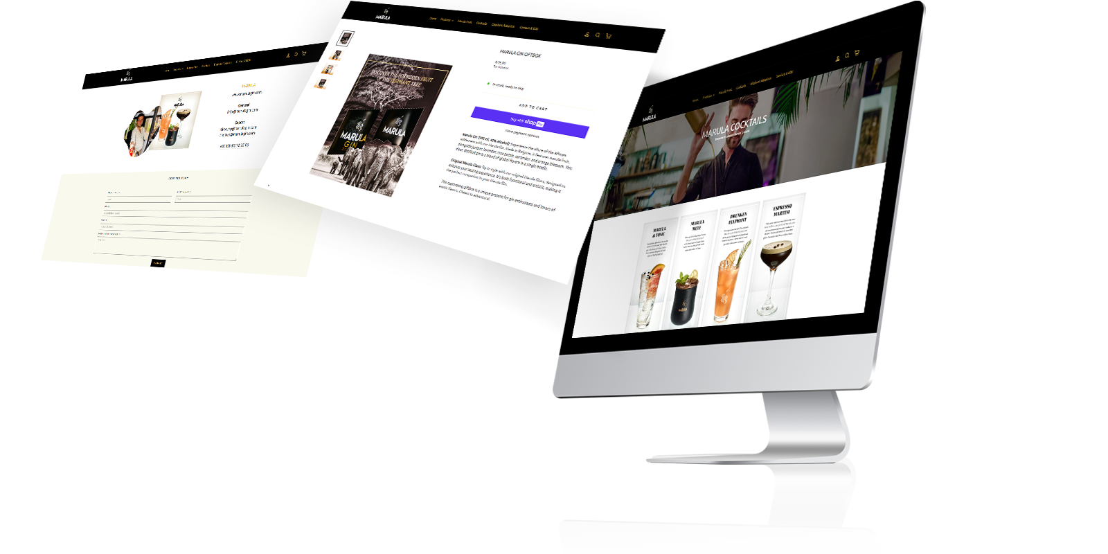 Marula Gin Webshop development